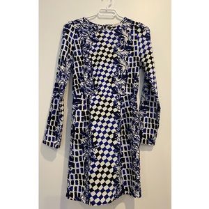 Everly Black and Blue Paisley Dress